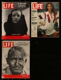 6m221 LOT OF 3 LIFE MAGAZINES '55-72 Greta Garbo, Spencer Tracy & Raquel Welch on the covers!
