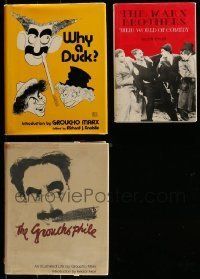 6m156 LOT OF 3 MARX BROTHERS HARDCOVER MOVIE BOOKS '60s-70s Why a Duck, Grouchophile & more!