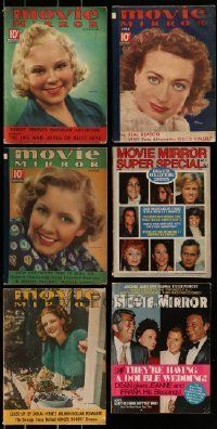 6m216 LOT OF 6 MOVIE MIRROR MAGAZINES '30s-70s filled with great movie images & information!