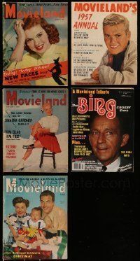 6m218 LOT OF 5 MOVIELAND MAGAZINES '40s-70s great Hollywood movie images & information!