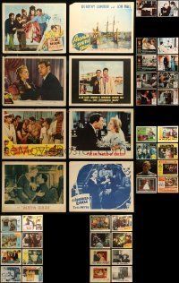 6m082 LOT OF 58 LOBBY CARDS '40s-70s great scenes from a variety of different movies!