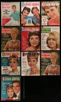 6m223 LOT OF 10 SCREEN STORIES MAGAZINES WITH DEBBIE REYNOLDS COVERS '50s-60s great images!