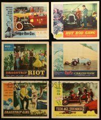 6m101 LOT OF 6 HOT ROD LOBBY CARDS '50s great images of wild teens & their fast cars!