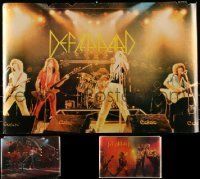 6m304 LOT OF 3 UNFOLDED DEF LEPPARD MUSIC POSTERS '80s great images performing on stage!