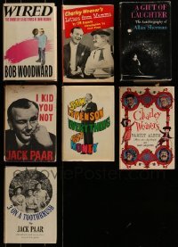 6m121 LOT OF 7 COMEDIAN BIOGRAPHY HARDCOVER BOOKS '50s-80s Jack Paar, Sam Levenson & more!