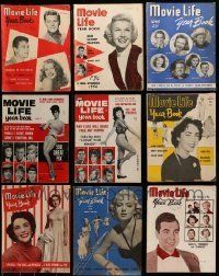 6m207 LOT OF 9 MOVIE LIFE YEARBOOK MAGAZINES '50s great Hollywood movie images & information!