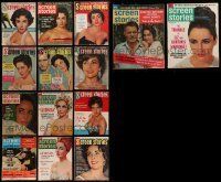 6m222 LOT OF 14 SCREEN STORIES MAGAZINES WITH ELIZABETH TAYLOR COVERS '50s-60s great images!
