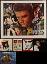 6m303 LOT OF 7 UNFOLDED ELVIS PRESLEY MOSTLY MUSIC POSTERS '70s-80s the King of Rock 'n' Roll!