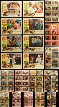 6m070 LOT OF 128 LOBBY CARDS '40s-60s complete sets of 8 cards from 16 different movies!