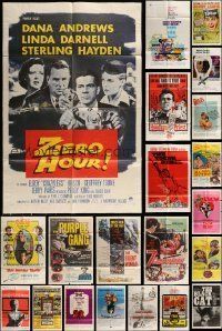 6m046 LOT OF 77 FOLDED ONE-SHEETS '50s-70s great images from a variety of different movies!