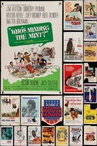 6m054 LOT OF 48 FOLDED ONE-SHEETS '50s-70s great images from a variety of different movies!