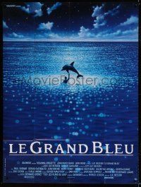 6p589 BIG BLUE French 1p '88 Luc Besson's Le Grand Bleu, cool image dolphin in ocean!