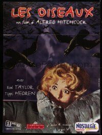 6p593 BIRDS French 1p R99 Alfred Hitchcock, classic image of Tippi Hedren being attacked!