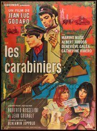 6p615 CARABINEERS French 1p '63 Jean-Luc Godard's Les Carabiniers, cool art by Jean Barnoux!