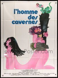 6p618 CAVEMAN French 1p '81 different art of prehistoric Ringo Starr & sexy naked Barbara Bach!
