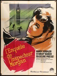 6p620 CHANCE MEETING French 1p '59 Joseph Losey, Grinsson art of Micheline Presle by Big Ben!