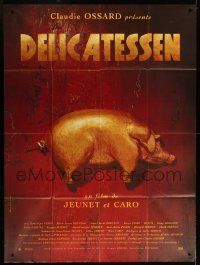6p653 DELICATESSEN French 1p '91 Jean-Pierre Jeunet & Marc Caro cannibalism comedy, Caro pig art!