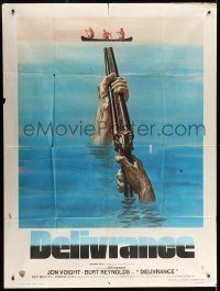 6p654 DELIVERANCE French 1p '72 John Boorman classic, great art of shotgun pointed at canoers!