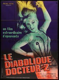 6p661 DIABOLICAL DR Z French 1p '66 directed by Jess Franco, great close up art of sexy blonde!