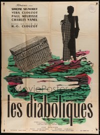6p662 DIABOLIQUE French 1p R50s Henri-Georges Clouzot's Les Diaboliques, art by Raymond Gid!