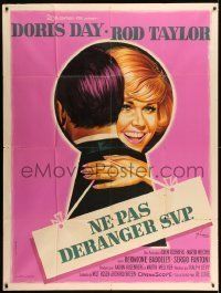 6p668 DO NOT DISTURB French 1p '65 different Grinsson art of Doris Day & Rod Taylor in keyhole!
