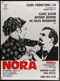 6p670 DOLL'S HOUSE French 1p '73 art of Anthony Hopkins & Claire Bloom, from Henrik Ibsen play!