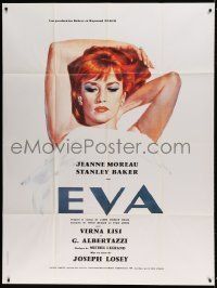 6p686 EVA French 1p R90s Joseph Losey, great close up artwork of sexy Jeanne Moreau!