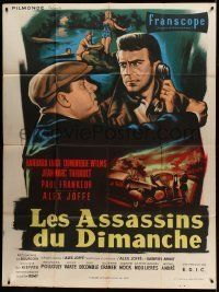 6p687 EVERY SECOND COUNTS French 1p '57 Les Assassins du dimanche, great Jean Mascii art!