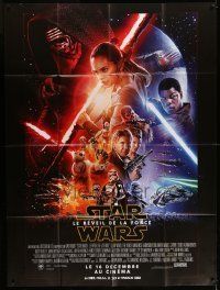 6p708 FORCE AWAKENS advance French 1p '15 Star Wars: Episode VII, great cast montage!