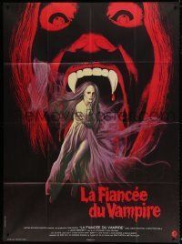 6p745 HOUSE OF DARK SHADOWS French 1p '71 great completely different vampire art by Bussenko!