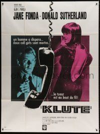 6p773 KLUTE French 1p '71 Donald Sutherland helps intended murder victim & call girl Jane Fonda!