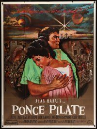 6p880 PONTIUS PILATE French 1p '62 Ponzio Pilato, Jean Mascii art of Jean Marais & Jeanne Crain!