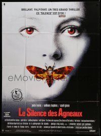6p916 SILENCE OF THE LAMBS French 1p '90 great image of Jodie Foster with moth over mouth!