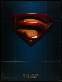 6p938 SUPERMAN RETURNS teaser French 1p '06 Bryan Singer, cool S logo over blue background!