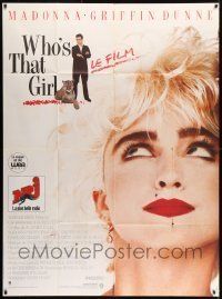 6p981 WHO'S THAT GIRL French 1p '87 great portrait of young rebellious Madonna, Griffin Dunne