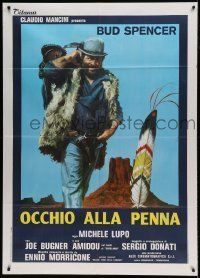 6p104 BUDDY GOES WEST Italian 1p '81 Michele Lupo's Occhio alla penna, art of Bud Spencer!