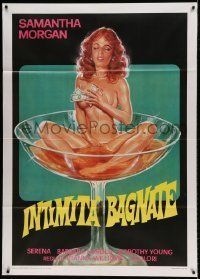 6p113 CHOPSTIX Italian 1p '82 art of sexy naked Samantha Morgan w/ cash in giant champagne glass!