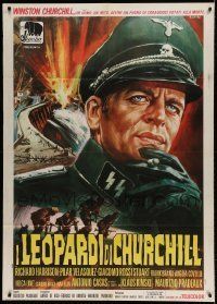 6p114 CHURCHILL'S LEOPARDS Italian 1p '70 Casaro art of Klaus Kinski as German Nazi officer!