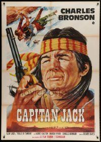 6p137 DRUM BEAT Italian 1p R60s different Crovato art of Charles Bronson as Capitan Jack!