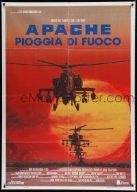 6p143 FIRE BIRDS Italian 1p '91 David Green, cool artwork of Apache helicopters flying at dusk!