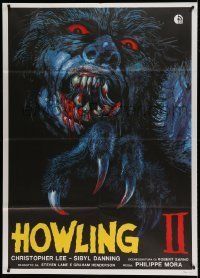 6p163 HOWLING II Italian 1p 1989 cool and different Josh Kirby werewolf monster art!