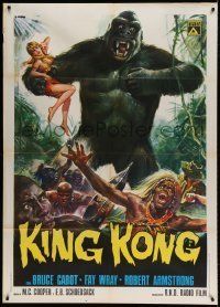 6p182 KING KONG Italian 1p R73 different Casaro art of the giant ape carrying sexy Fay Wray!