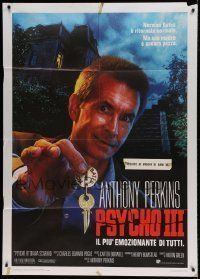 6p234 PSYCHO III Italian 1p '86 great c/u of Anthony Perkins as Norman Bates by the classic house!