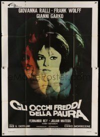 6p014 COLD EYES OF FEAR Italian 2p '71 cool psychedelic image of sexy Giovanna Ralli!