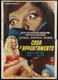 6p025 FRENCH SEX MURDERS Italian 2p '72 Casa D'Appuntamento, Aller art of sexy near-naked blonde!