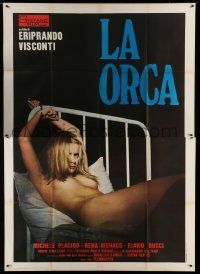 6p064 SNATCH Italian 2p '76 incredibly sexy close up of naked woman handcuffed to bed!