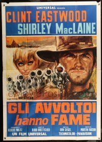 6p071 TWO MULES FOR SISTER SARA Italian 2p '70 different art of Clint Eastwood & Shirley MacLaine!