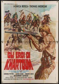 6p074 W PUSTYNI I W PUSZCZY Italian 2p '75 art of man with rifle by Arab guys on horses in desert!