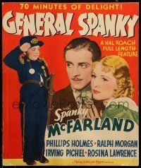 6p371 GENERAL SPANKY WC '36 Our Gang, full-length saluting Spanky McFarland in dress uniform!