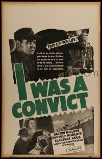 6p396 I WAS A CONVICT WC '39 Barton MacLane paid for one mistake with 2 years behind bars!